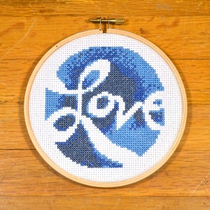 Love easy cross stitch pattern, PDF instant download image 1