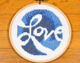 Love - easy cross stitch pattern, PDF *instant download*