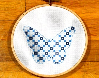 Patchwork Butterfly - easy cross stitch pattern, PDF *instant download*