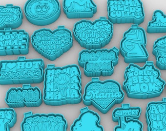 bundle of 40 mama related freshie molds for mother's day - mama, mom, mother, freshie mold, STL for silicone mold - STL for 3D printer