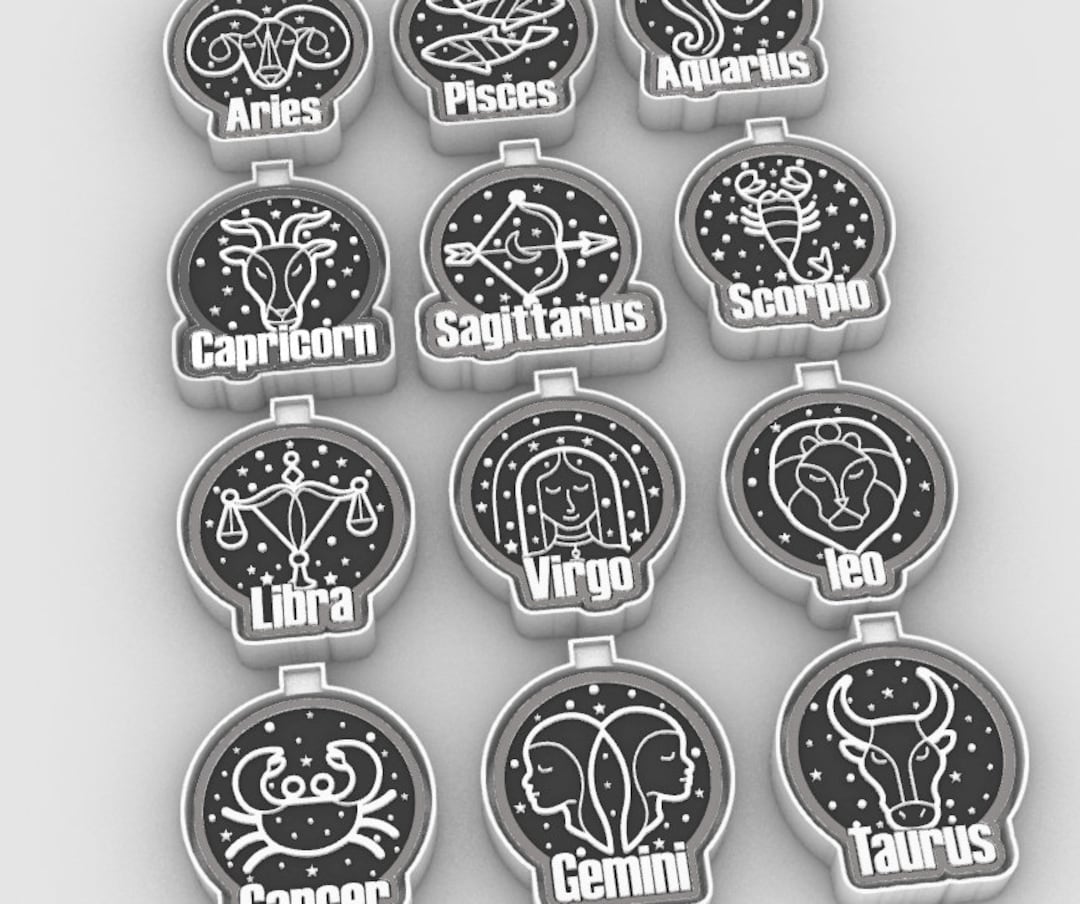 Signs of the Zodiac, Freshie Mold, STL for Silicone Mold - STL for 3D ...