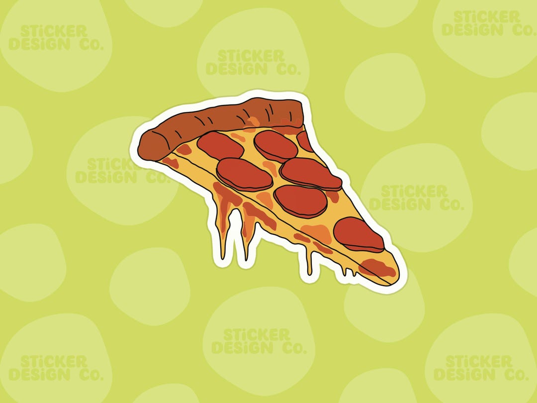 Slice Sticker Design Pizza Slice Sticker for Laptop, Water Bottle, Phone, Vinyl Stickers ...