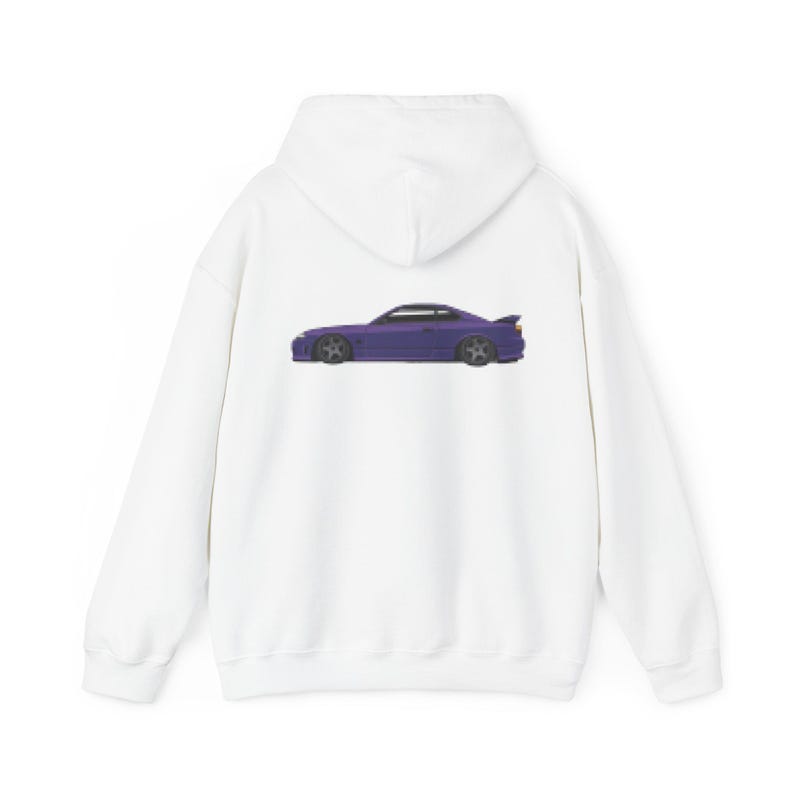Purple Japanese Car Hoodie, Tokyo Fashion Sweatshirt, Unique Asian