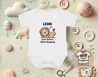 Baby rompertje babyleeuw - Lazy Infant, vaak duttend