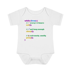 Body de bebé con código: programación, codificación, Javascript, código, mono de bebé, comer, dormir, hacer caca, repetir imagen 3