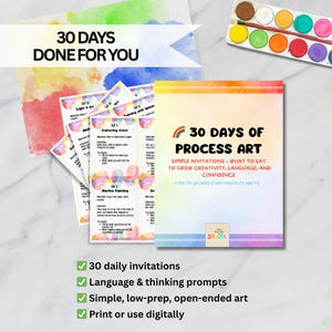 Processkonstuppmaningar – 30-dagars förskoleaktiviteter (utskrivbar PDF) för åldrar 3-6