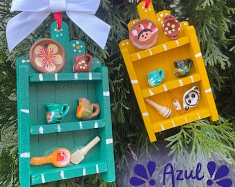 Handcrafted Wooden Christmas Ornament, Mexican Christmas Ornaments, Ofrenda Tree Ornaments, Handmade Ornaments, Artesanias Mexicanas