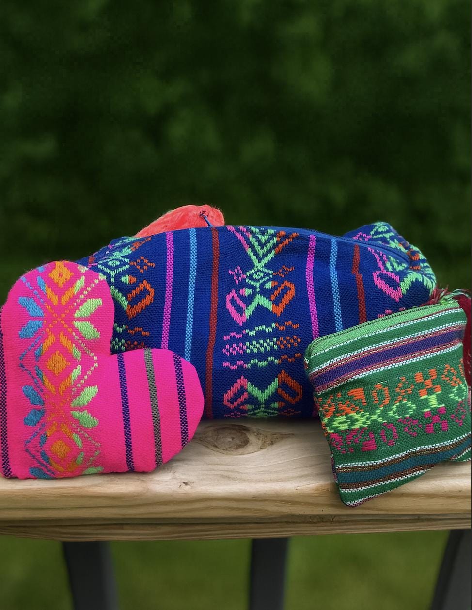 Mexican Cosmetic Bags, Coin pouches, Heart-shaped coin pouches, Heart Bag charms, Bag accessories, Mexican inspired pouch, Wristlet, Mexico