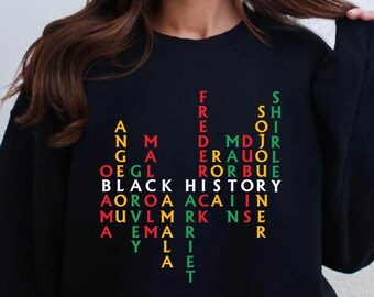 Black History Month-sweater, vier school zwarte geschiedenistrui, Black Leaders-shirt, Black Historical Icons-T-shirt, melanineempowerment