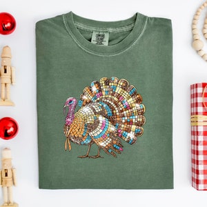 Thanksgiving Turkey Comfort Colors Shirt, Disco Ball Thanksgiving Shirt, Happy Thanksgiving Shirt, Cute Thanksgiving Shirt, Turkey Day Shirt