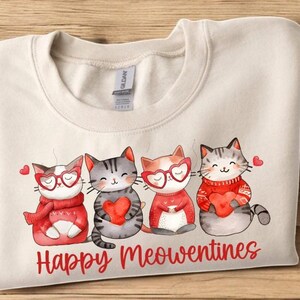 Cute Cat Valentine Bundle, Cat Lover Valentine Sweater, Valentines Day Gift for Her, Funny Valentine Day Shirt, Valentine&#39;s Day Gift