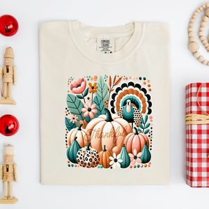 Boho Thankful Comfort Colors Shirt, Leopard Pumpkin Shirt, Happy Thanksgiving Shirt, Funny Thanksgiving Shirt, Cute Thanksgiving Shirt