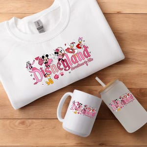 Disneyland Hearts Bundle, Disneyland Valentines Sweater, Mickey And Friends Valentine Sweatshirt, Valentines Day Sweatshirt