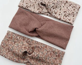 Stirnband, Knotenstirnband, Blümchen, Floral, Little Flowers, Unifarben