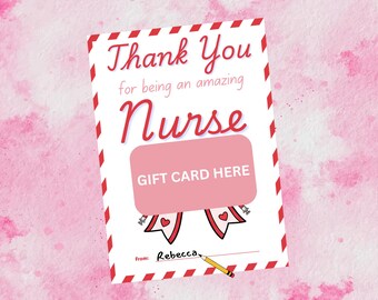 Tarjeta de agradecimiento para enfermeras, regalo imprimible para enfermeras, regalo para profesionales médicos, agradecimiento a enfermeras, agradecimiento para enfermeras