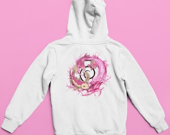 Sudadera con capucha y estampado de estilo japonés, unisex, ideal para regalar, estilo urbano e informal.