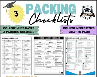College Packing Checklist | Download Only - Etsy