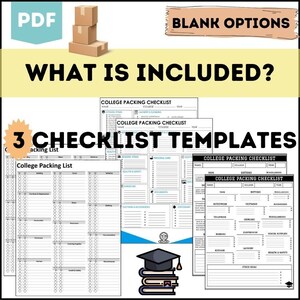 College Essentials Packing Checklists - Dorm Room Packing Lists! - Etsy