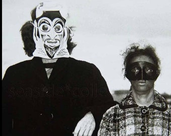 Vintage Realism Halloween Ghouls Untitled #8 by Diane Arbus 1970 - 1971 Museum Book Art Plate Monograph Photography in Lush Black & White