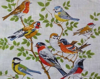 Prettiest Springtime Lot 1950-60s Handkerchief 3 Vintage Blue Country Wildflowers Rancher Red KREIER Birdland Cotton Linen Repurpose Gift