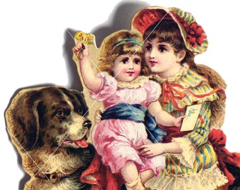 Boy with Favorite Puppy Girls w/ Dog 1982 The Winslow Papers for the The Stand-up Collection 1880 - 1900 Chromolithographic Repro You Choice