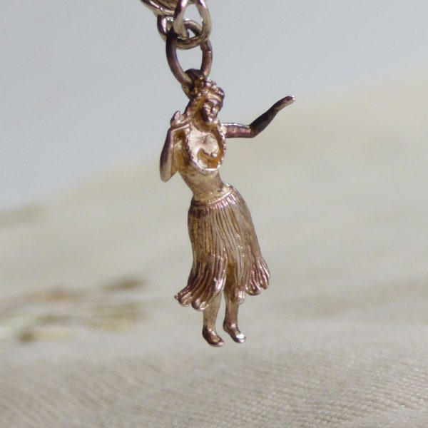 Hawaii HULA DANCER Charm HAWAIIAN LEI Pendant Charm 925 Sterling Silver - Foto 14