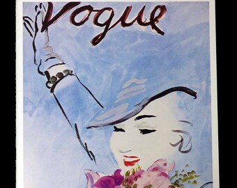 Art Deco-Vogue Poster//Art Print///'Flowers in Her Hair/'1935 cover 8.5x11 inch