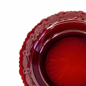 Pie Plate Server Ruby Red 1876 Cape Cod Sandwich Glass  by Avon Rosette Swirl Pattern Romantic Candle Dessert Garden Holiday Dinner Buffet