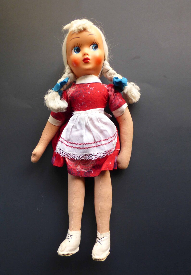 Vintage Jointed Doll Sawdust Stuffed Celluloid Plastic Hand Etsy