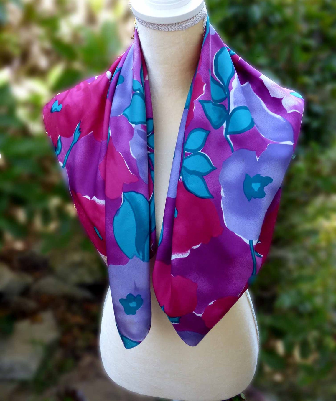 Italian Made Art of the Scarf Tie Rack Vintage Flower Poly Etsy