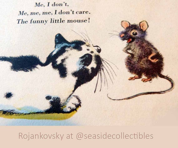 Items similar to The Funny Little Mouse Poem Large 1940s Book Art ...