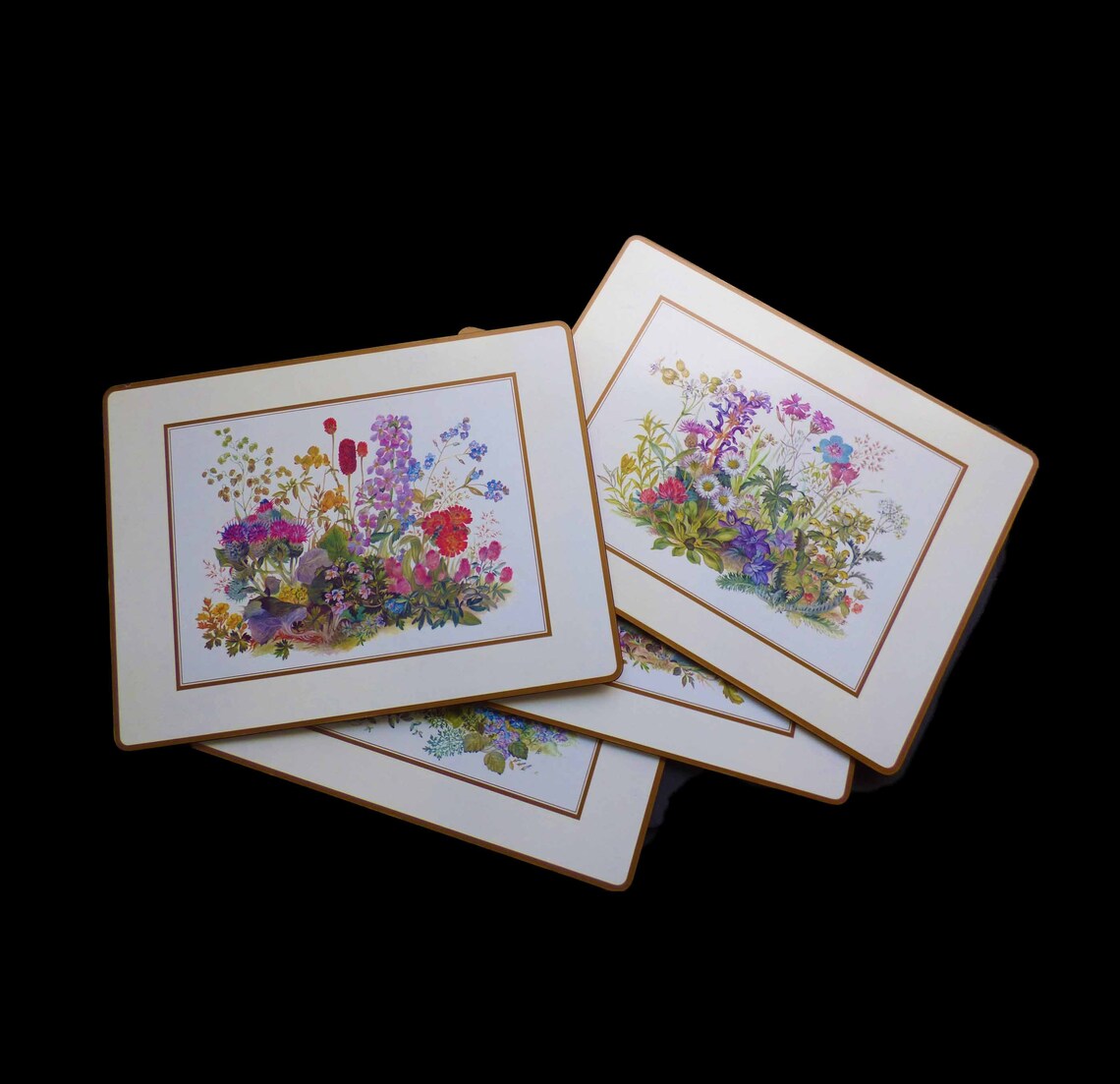 4 LRG Vintage Pimpernel Acrylic Placemats UK Meadow Flowers Etsy