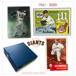 Mais de 411 cartões de beisebol originais do MLB San Francisco NY Giants 1961 - 2000 Fleer Black Diamond Upper Deck Pacific Trading Corp Skybox Topps T.C.G.