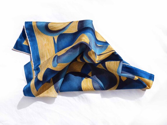 Vintage MOD Italian Woven Silk Scarf 1960s Bold A… - image 9