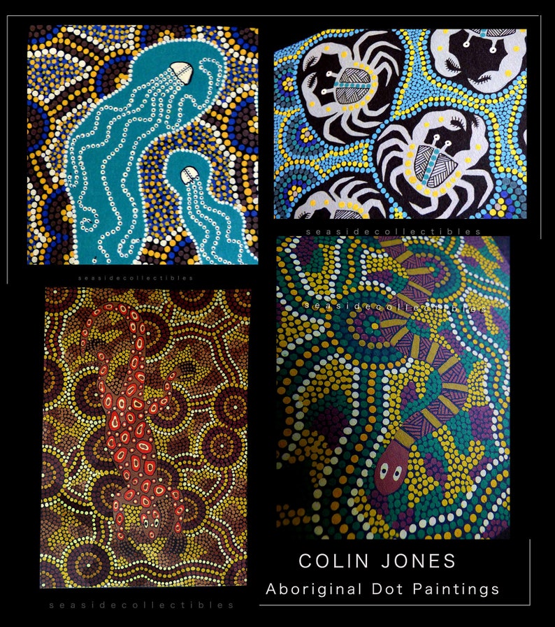 Aboriginal Art by COLIN JONES Vintage Oversized Postcards of Etsy