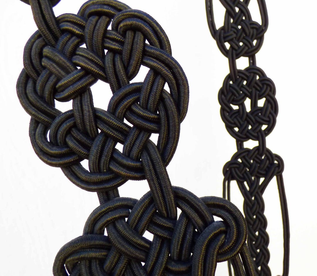 Spriritual Rope Two 1950s Black Buddhist Prayer Rope Silk Macrame Blessing Cord ...
