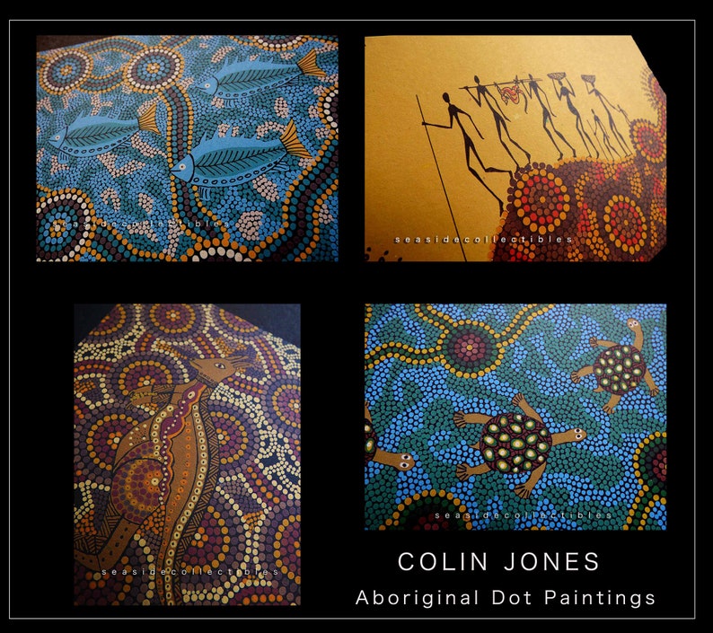 Aboriginal Art by COLIN JONES Vintage Oversized Postcards of Etsy