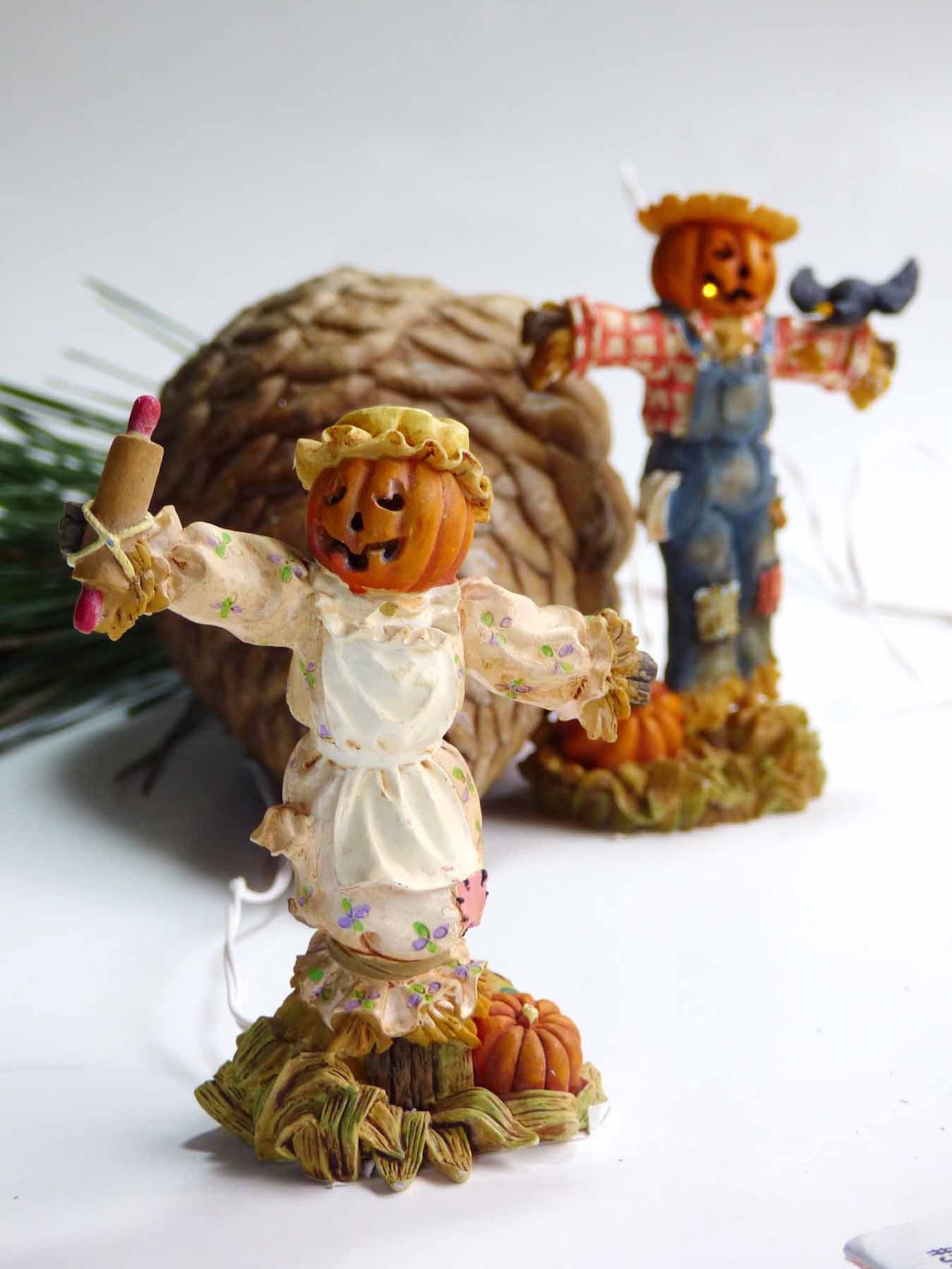 Mr Mrs Scarecrows Lighted Halloween Decor by Department 56 Etsy