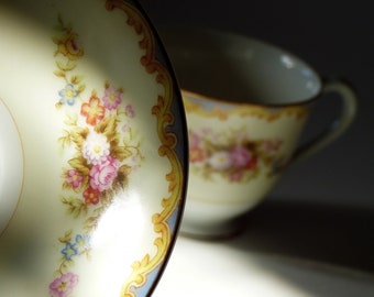 Vintage 1940s Spoto China Demitasse Tea Cup & Saucer Made Occupied Japan