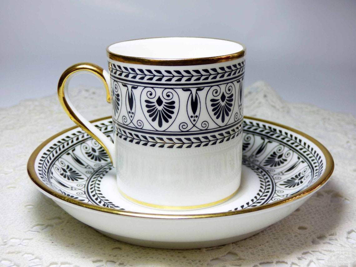 Formal Fine Bone China Crown Staffordshire England Black Etsy