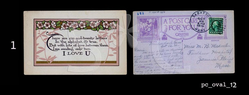 Love Poems Early 1900 Antique Valentines Glass Glitter Etsy