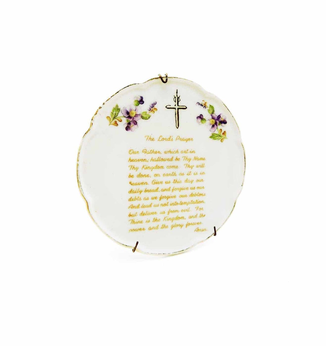 Vintage the Lord's Prayer Wales Small Display Plate With Etsy