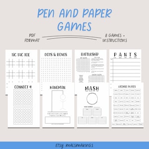 Printable Travel Games | Pen and Paper Games | Road Trip Games