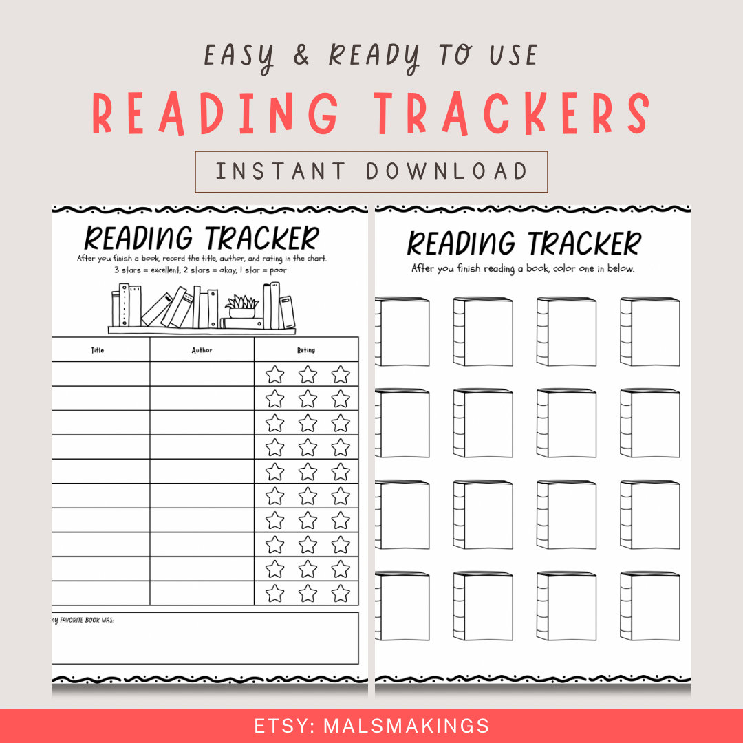 Reading Tracker Printable Reading Tracker for Kids Printable