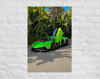 Lamborghini Aventador Ultimae Plakat Print 24 ”x36” Sztuka ścienna do garażu