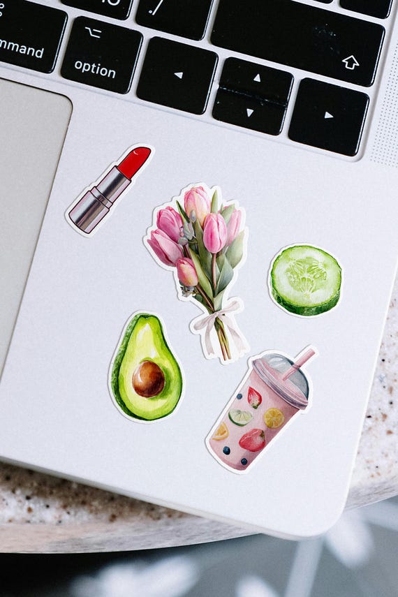5 Pack Hanging Plant Laptop Stickers – Clear Vinyl Decals For Water Bottles & Tech