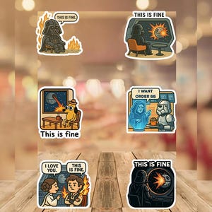 Lustige meme Laptop Aufkleber, dies ist feine Aufkleber bestellen 66 Wasserflasche Vinyl Feuer ich bin fein Zitat Space Sticker Parody
