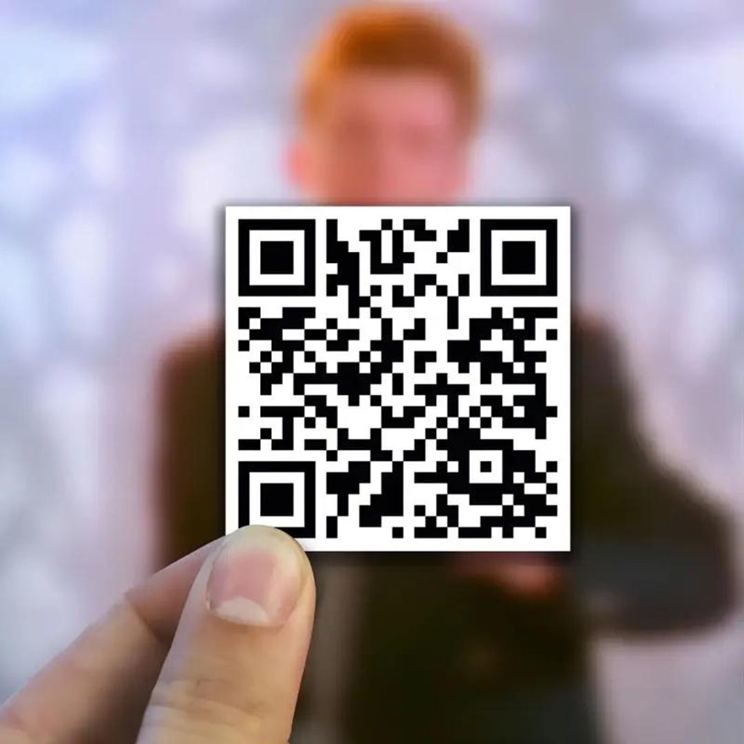 Rick Roll R Code Rick Roll QR Code Vinyl Sticker: Funny Prank Sticker - Etsy Canada