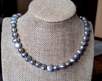 Silver Gray Pearl Necklace