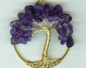 Amethyst Tree of Life pendant